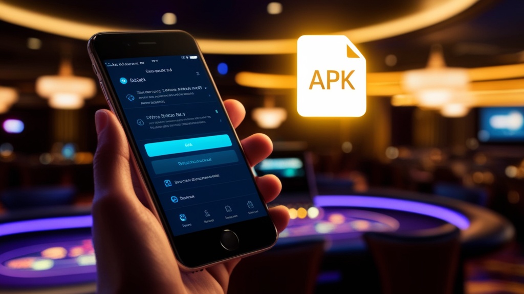 Smartphone mit APK-Datei und mobilen Download-Optionen im Casino-Kontext